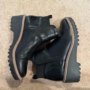 Dolce vita black leather booties women size 10